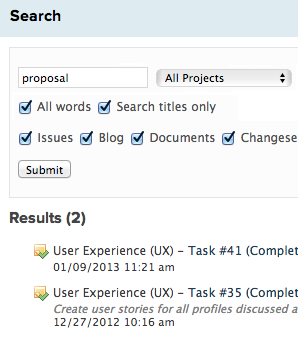 Search functionality