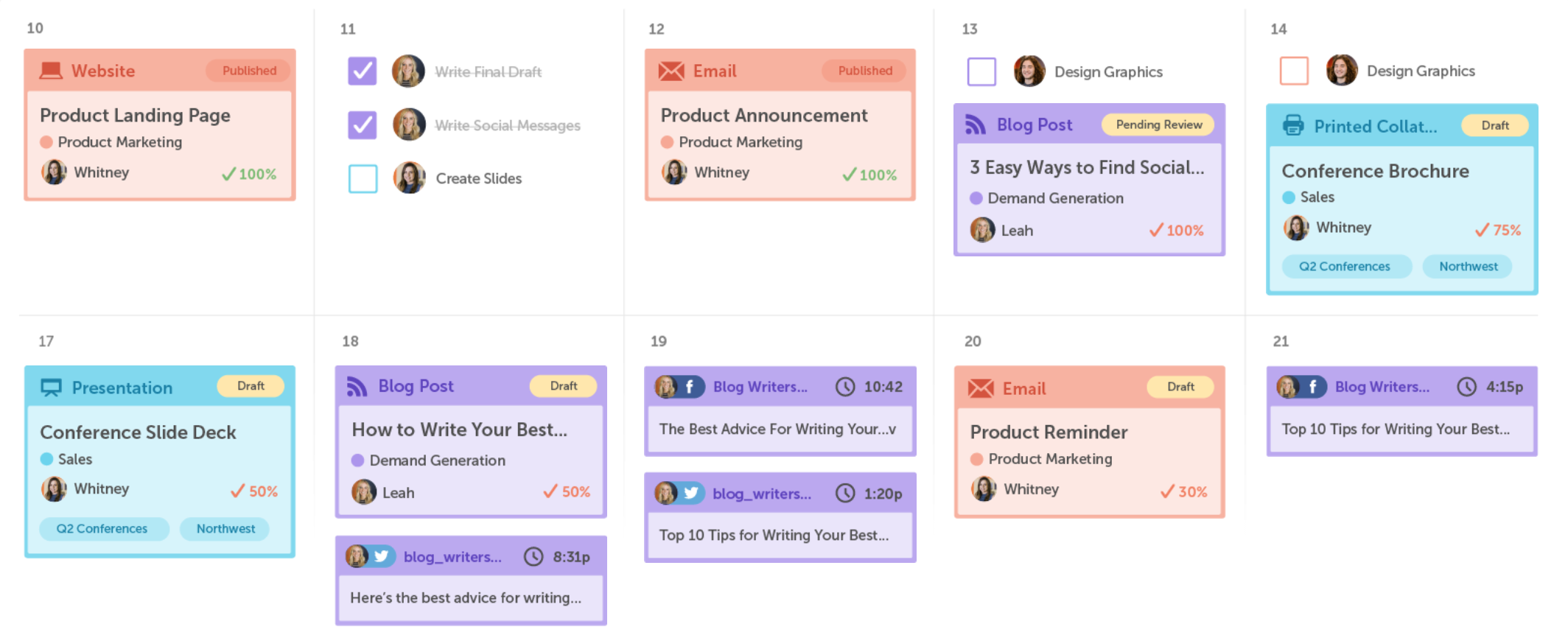 CoSchedule A dedicated content calendar for publishing-heavy teams