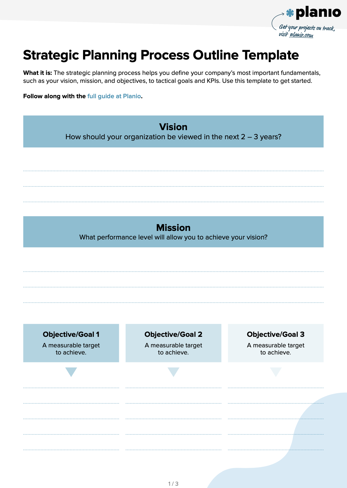 Strategic planning template screenshot