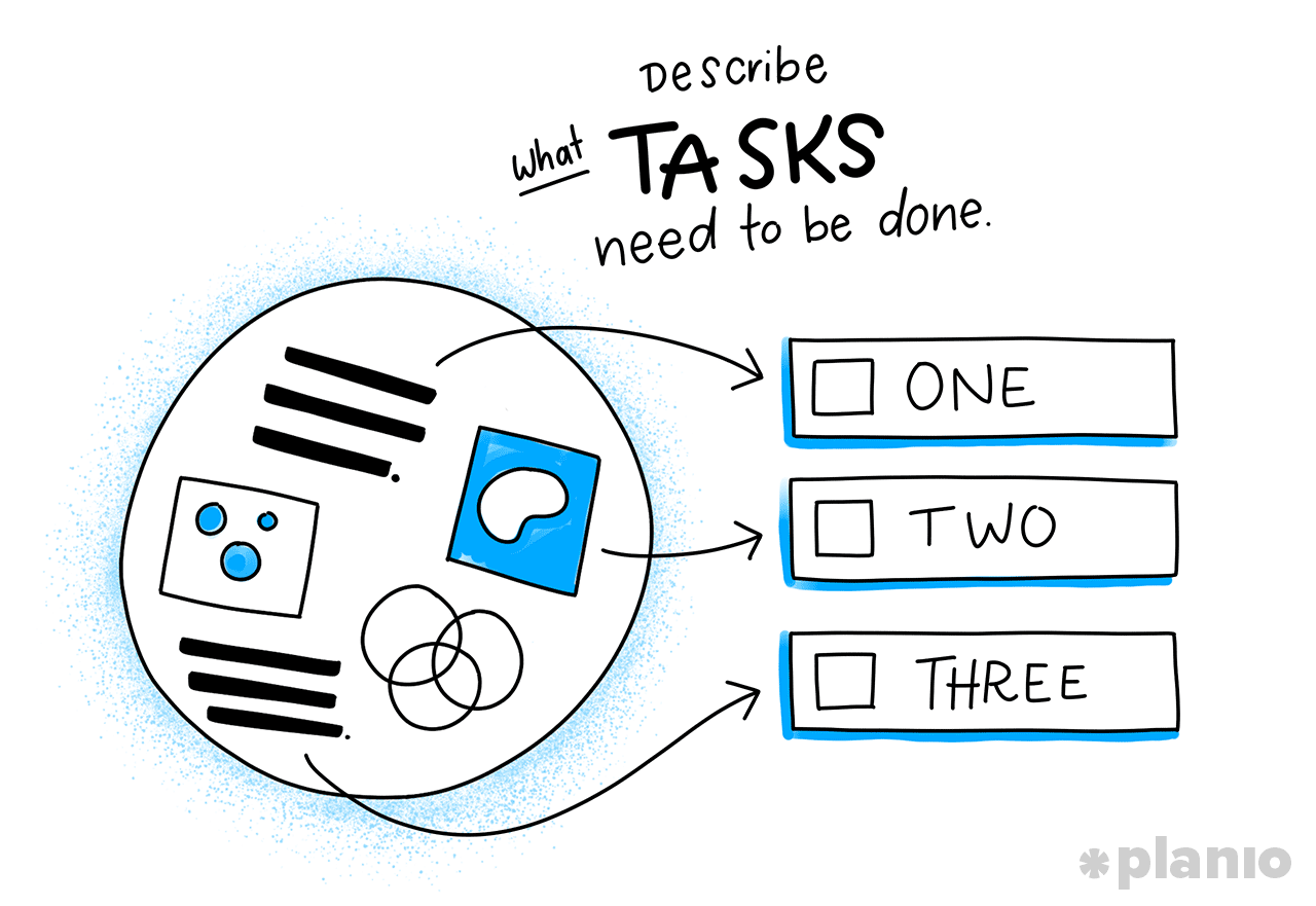 Describe what tasks need to be done