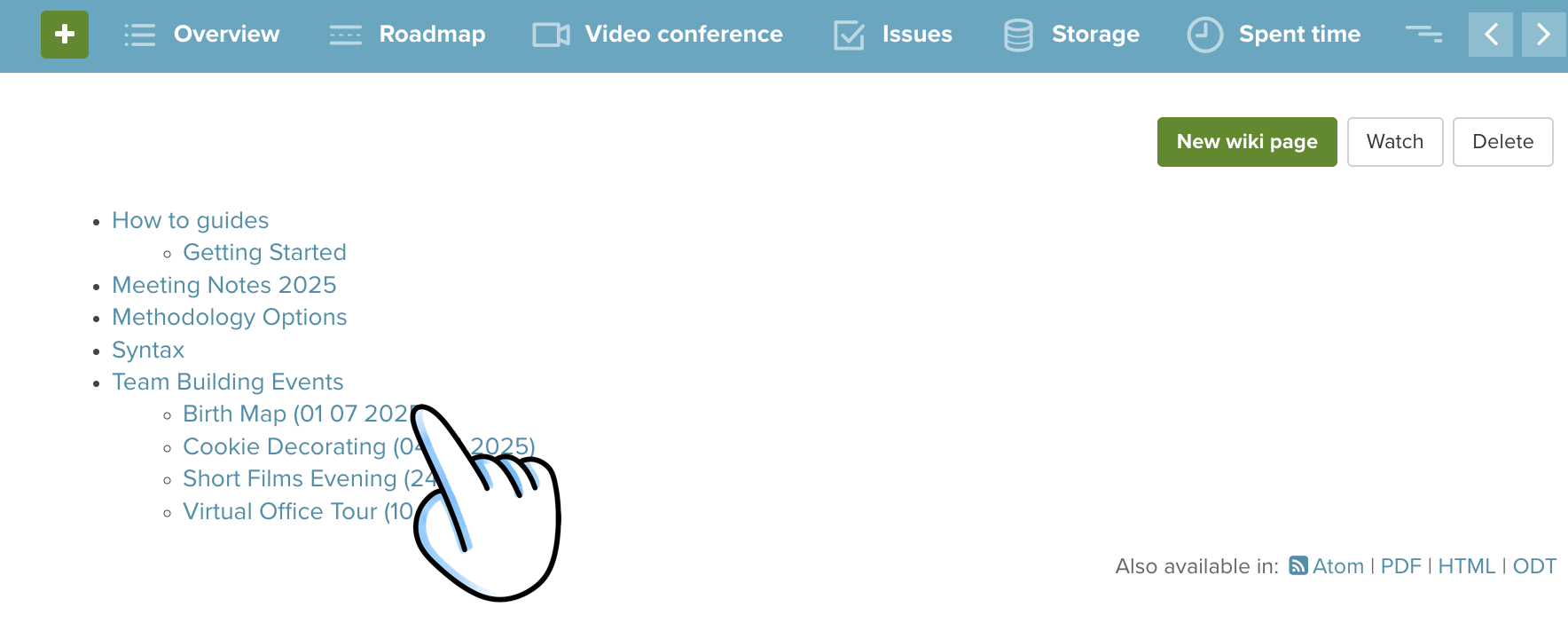 Create Wiki pages for each event so everyone has all the information they need