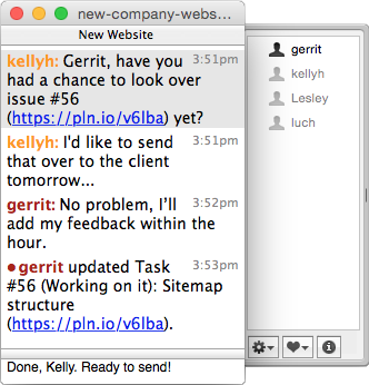 Utiliser Team Chat dans <a href="http://colloquy.info/">Colloquy</a> pour Mac