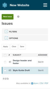 Issue list mobile@1x